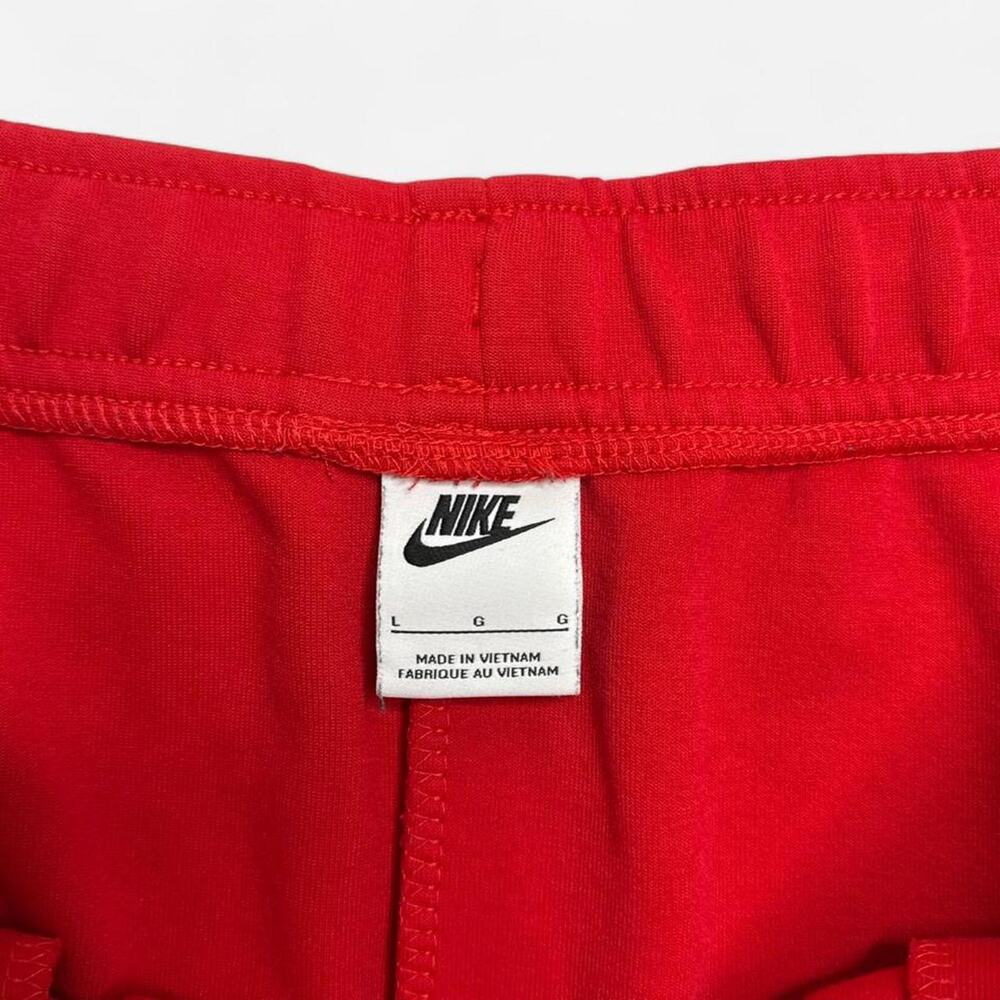 Nike Tech Fleece Joggers Red Black Zip Pocket Pants Large - Picture 6 of 8